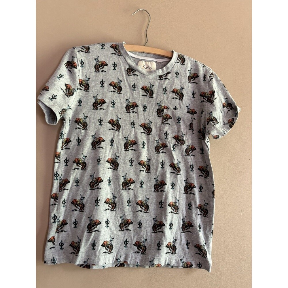 Koto Urban Outfitters Men's Cowboy Tshirt Gray Size Medium‎ Cotton Blend Summer
